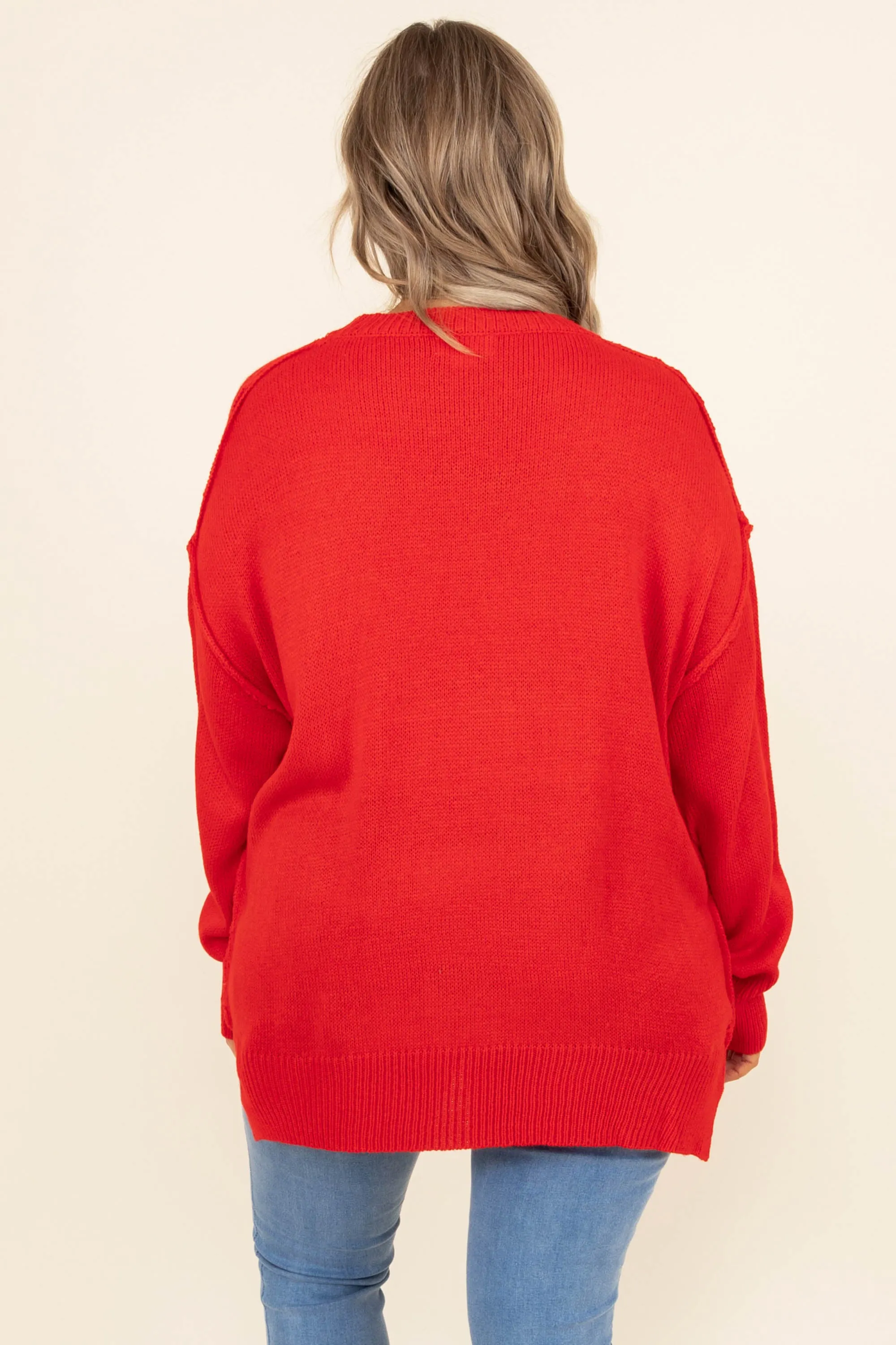 Waiting On A Sign Sweater, Red