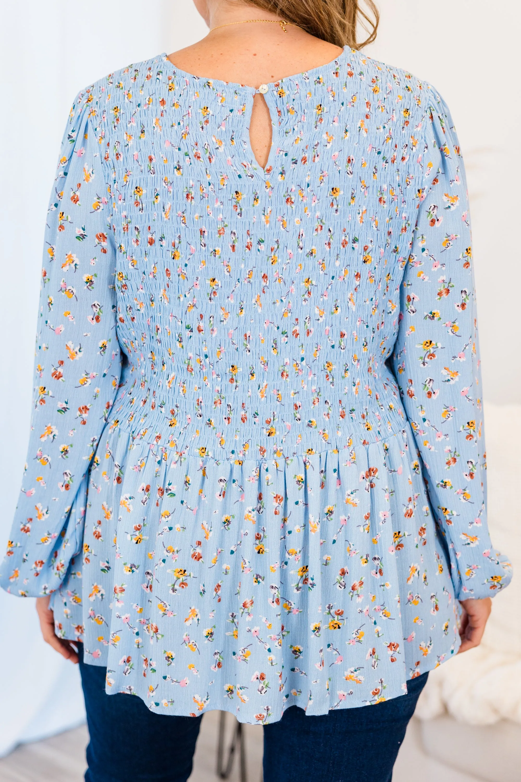 Wallflower Kisses Top, Light Blue