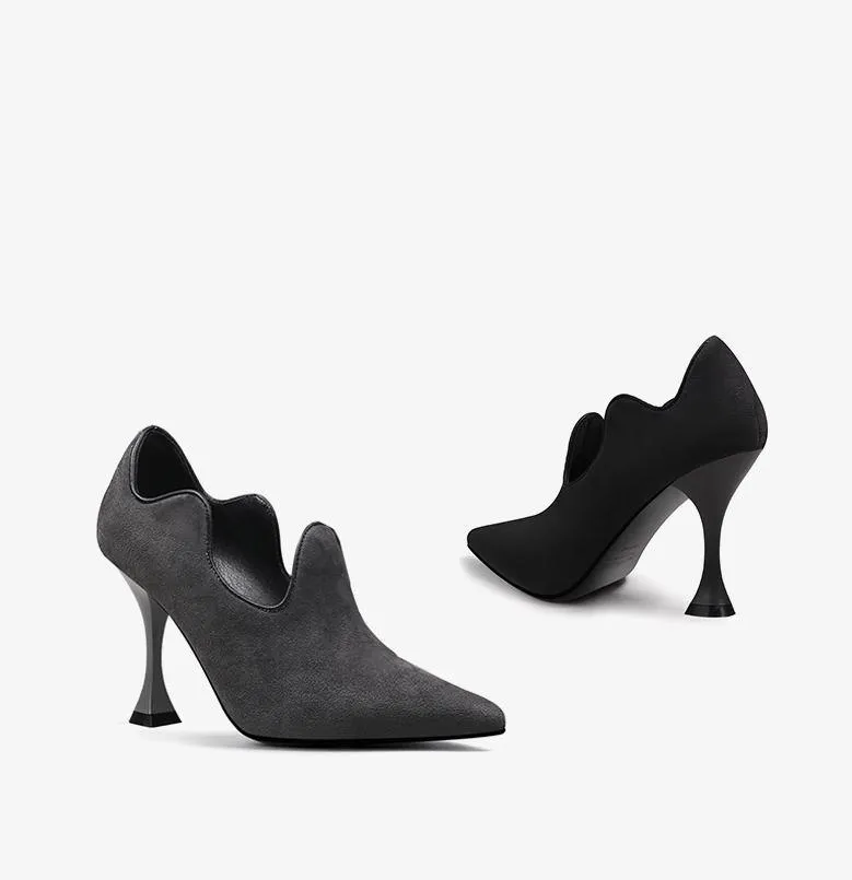 Wavy Pointed Toe High Heel Pumps