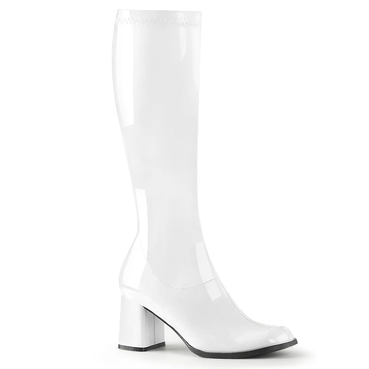 White Shiny Gogo Boots