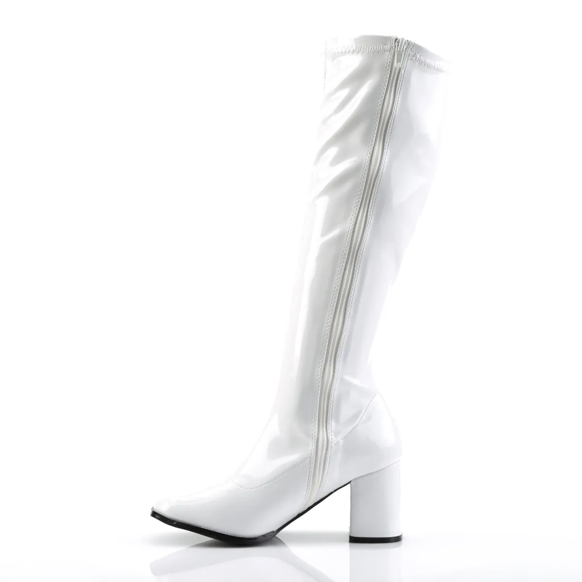 White Shiny Gogo Boots