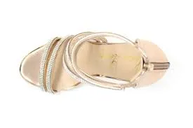 WHITNEY ROSE GOLD PUMPS SANDAL WITH SPARKLY RHINESTONE DETAILING