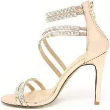 WHITNEY ROSE GOLD PUMPS SANDAL WITH SPARKLY RHINESTONE DETAILING