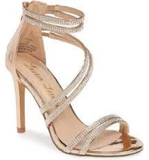 WHITNEY ROSE GOLD PUMPS SANDAL WITH SPARKLY RHINESTONE DETAILING