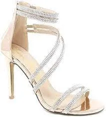 WHITNEY ROSE GOLD PUMPS SANDAL WITH SPARKLY RHINESTONE DETAILING