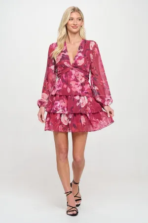 Wild Rose Ruffle Mini Dress