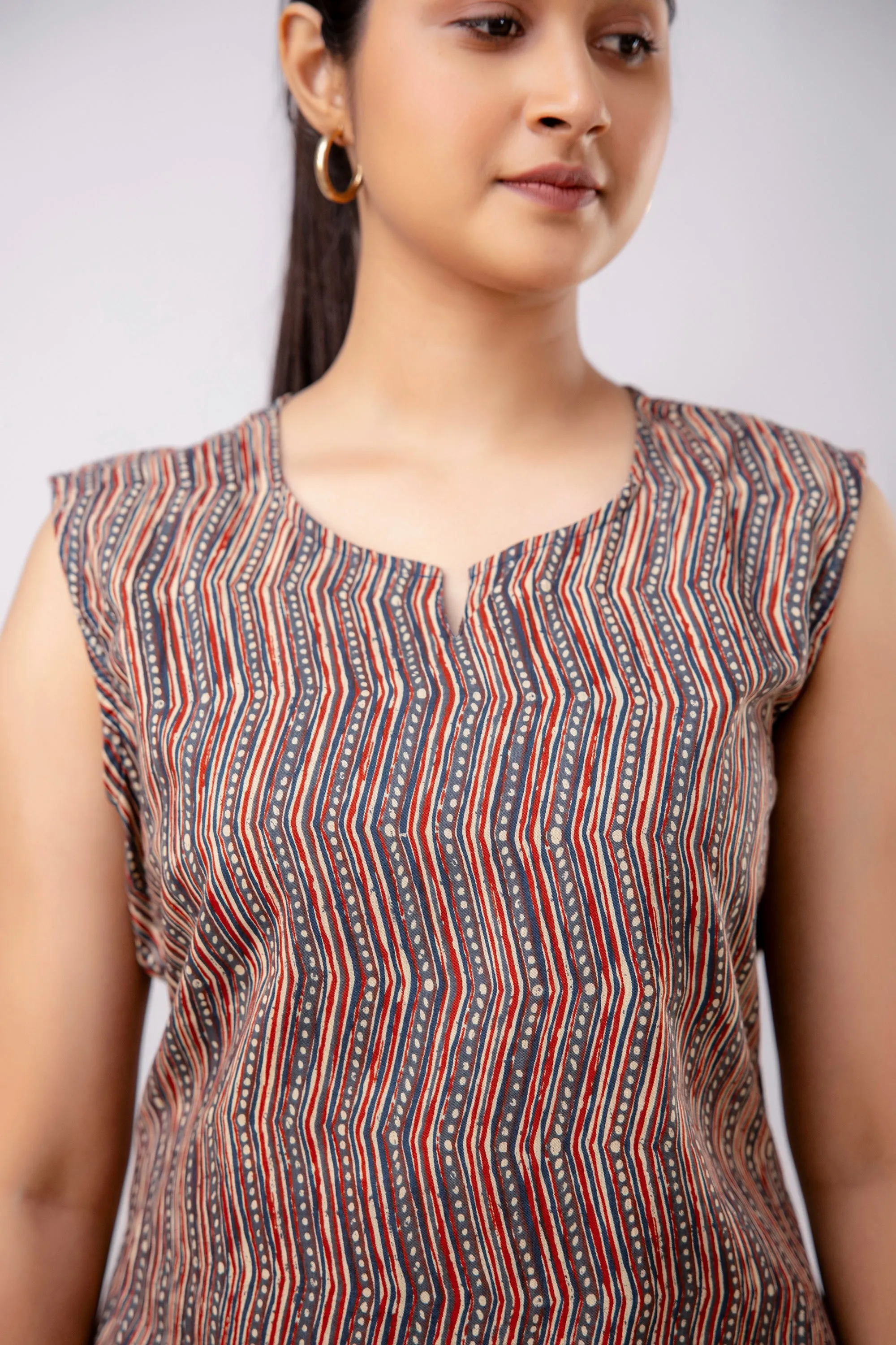 Women Red Abstract Printed Night Suit (SHKY1041)