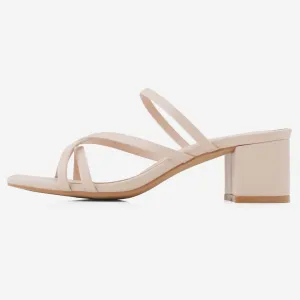Women Slip On Strappy Heels