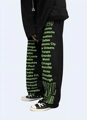 Women's Black And Green Pants