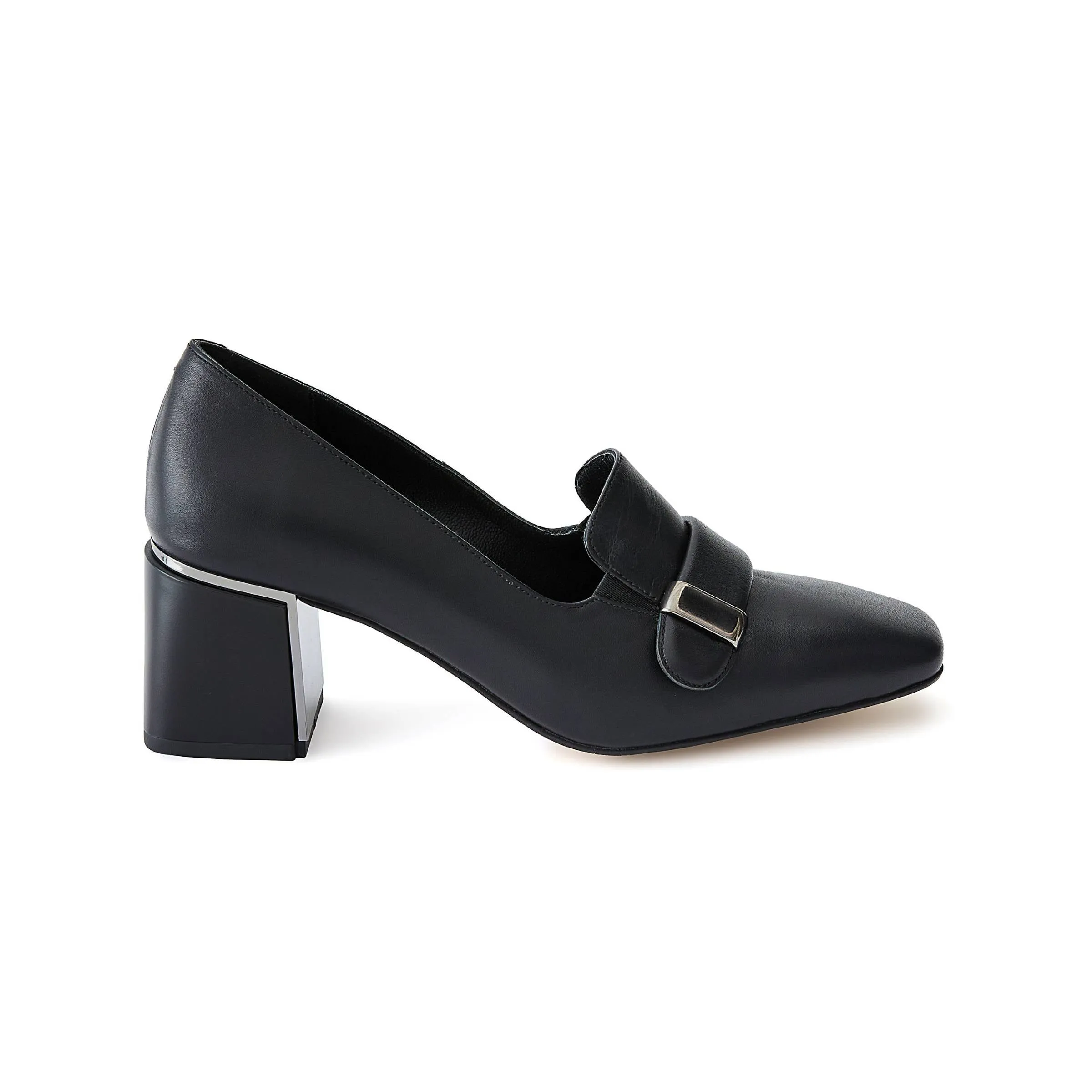 Women's Calf Leather Handmade Block Heels W1010