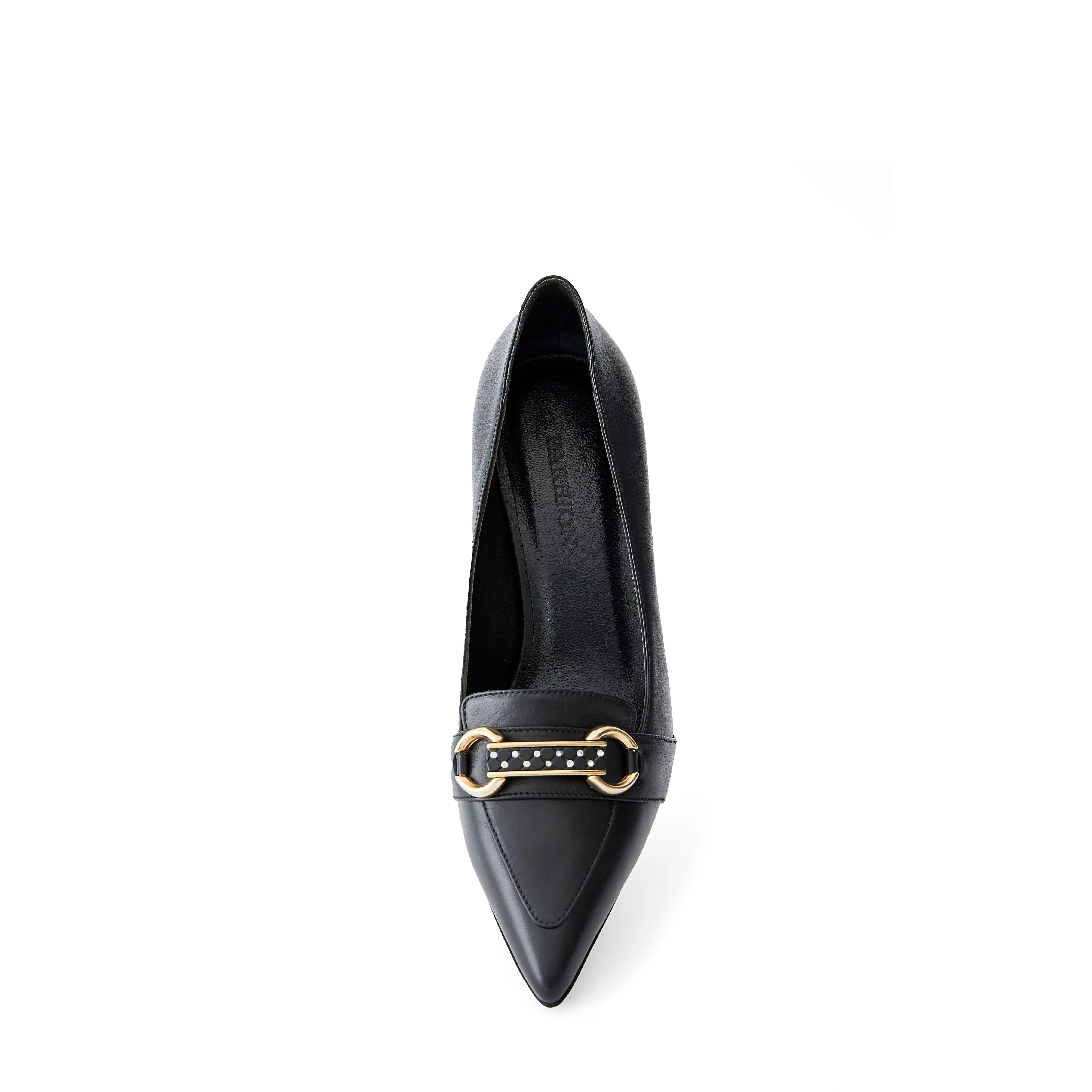 Women's Calf Leather Handmade Kitten Heels W2011