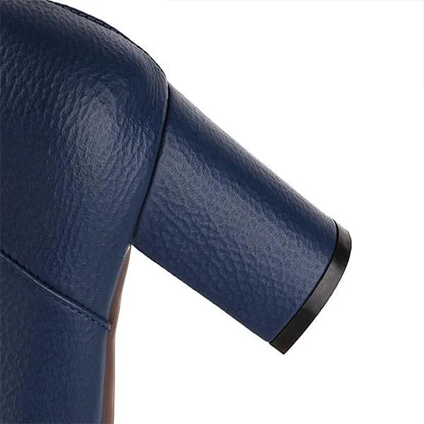 Women's Fashionable Pointed Toe Simple Thick Heel Boots 86643028S
