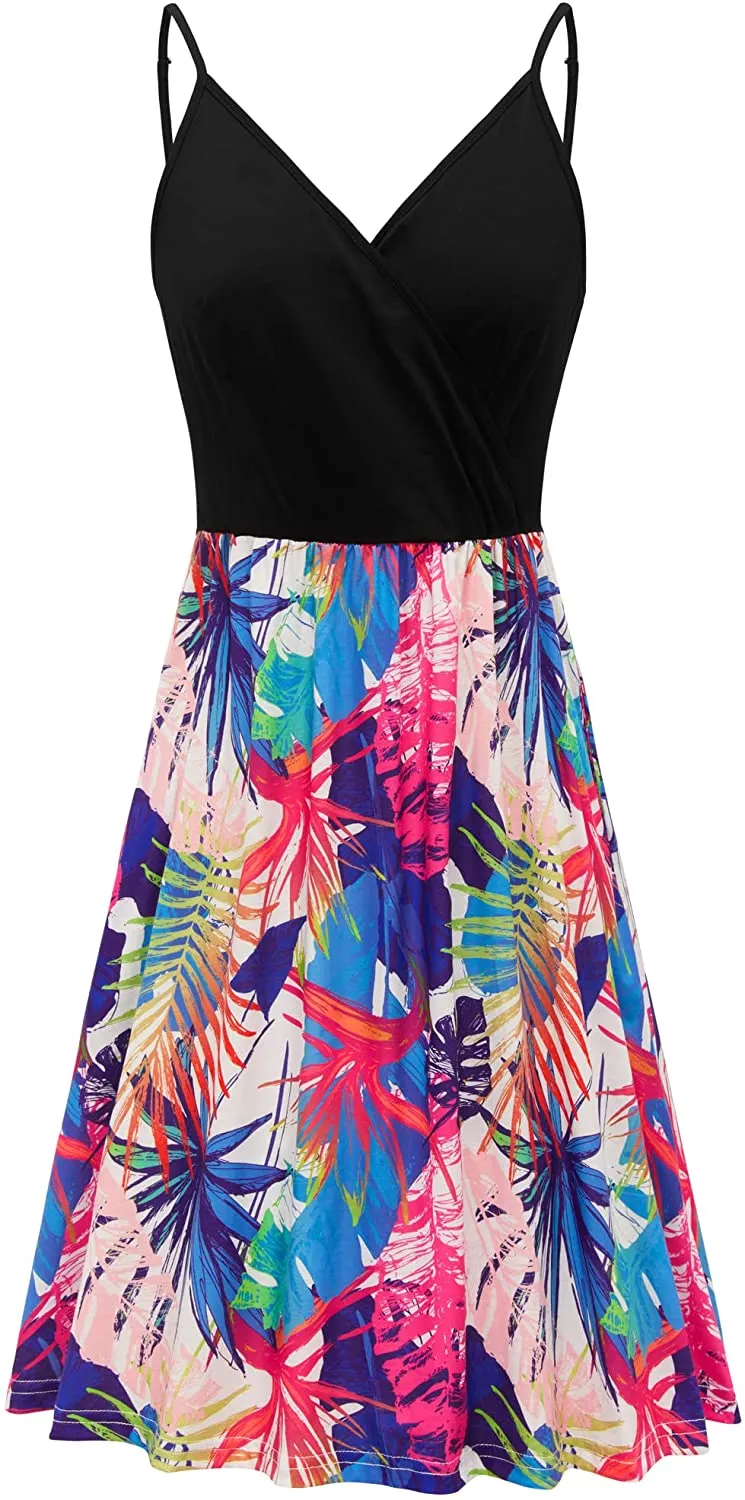 Women's Floral Spaghetti Dress with Pocket