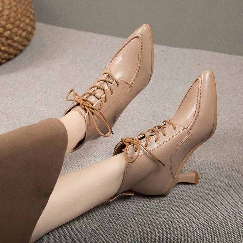 Women's French Retro Stiletto Heel Pointed Ankle Boots