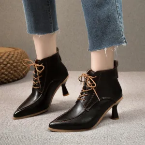 Women's French Retro Stiletto Heel Pointed Ankle Boots