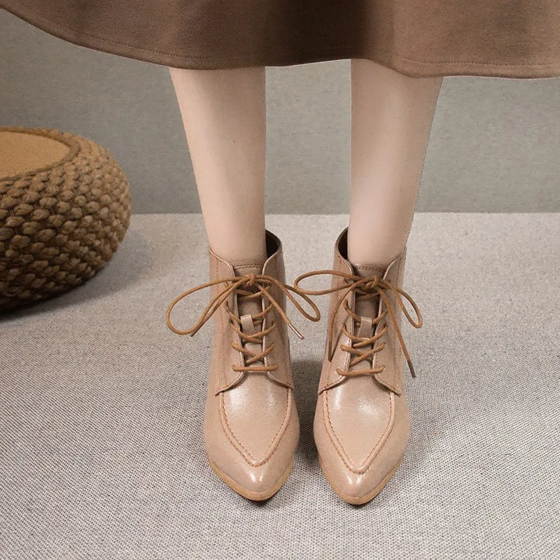 Women's French Retro Stiletto Heel Pointed Ankle Boots