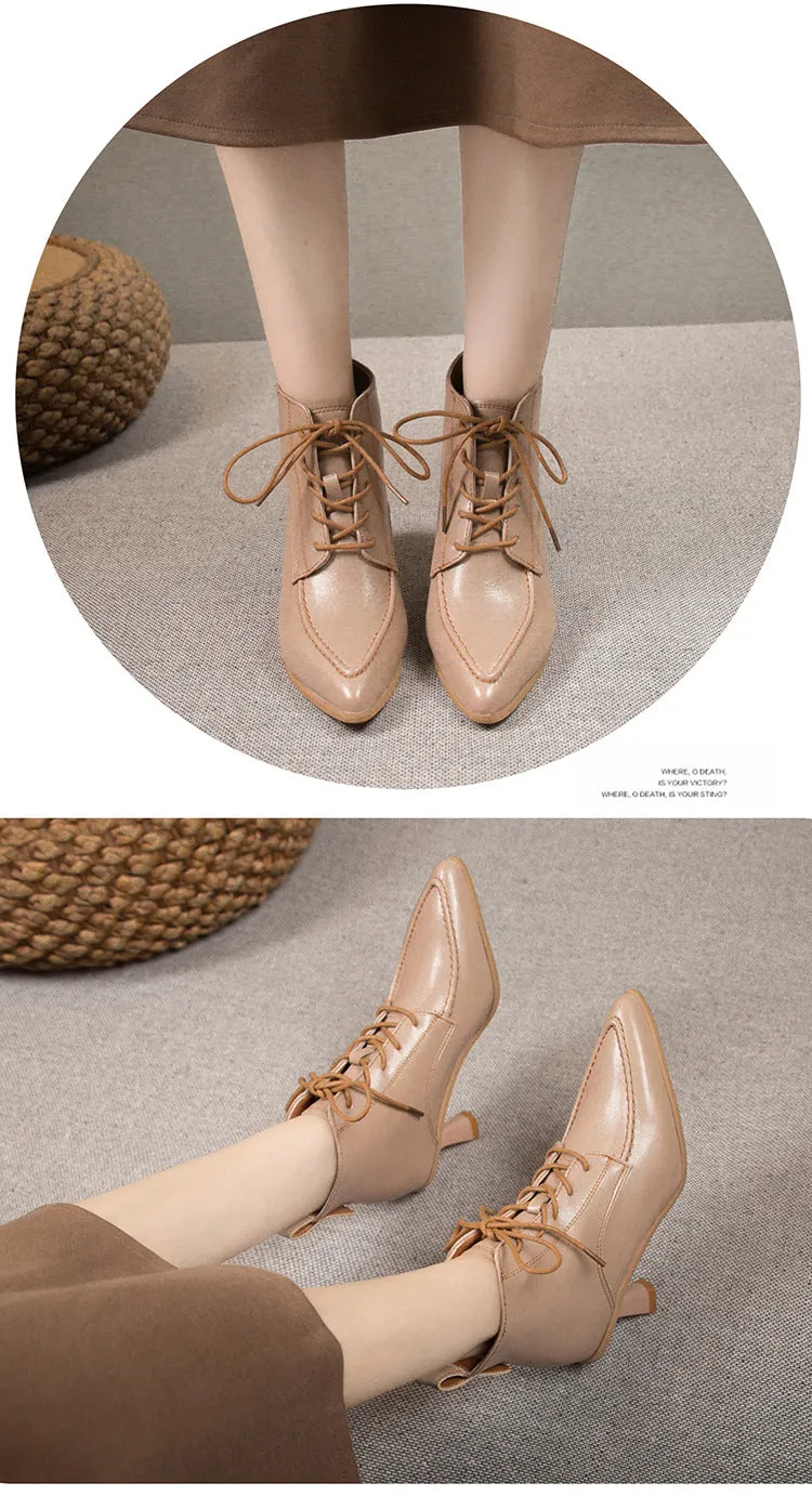 Women's French Retro Stiletto Heel Pointed Ankle Boots