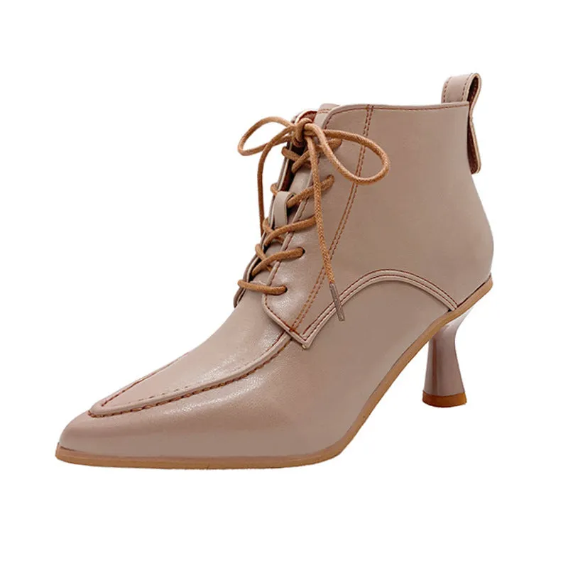 Women's French Retro Stiletto Heel Pointed Ankle Boots