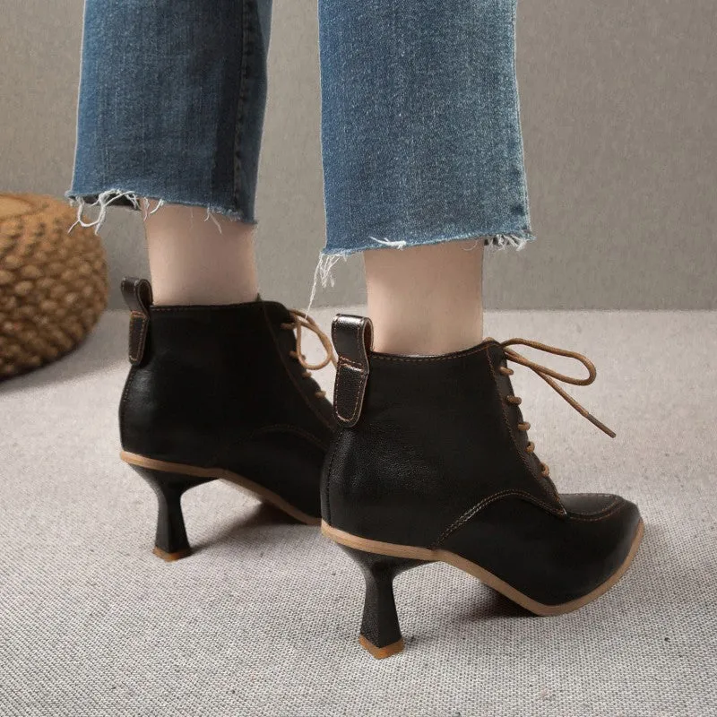 Women's French Retro Stiletto Heel Pointed Ankle Boots