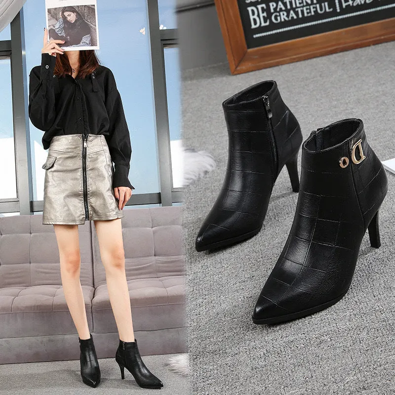 Women's Leather Martin Ankle Boots