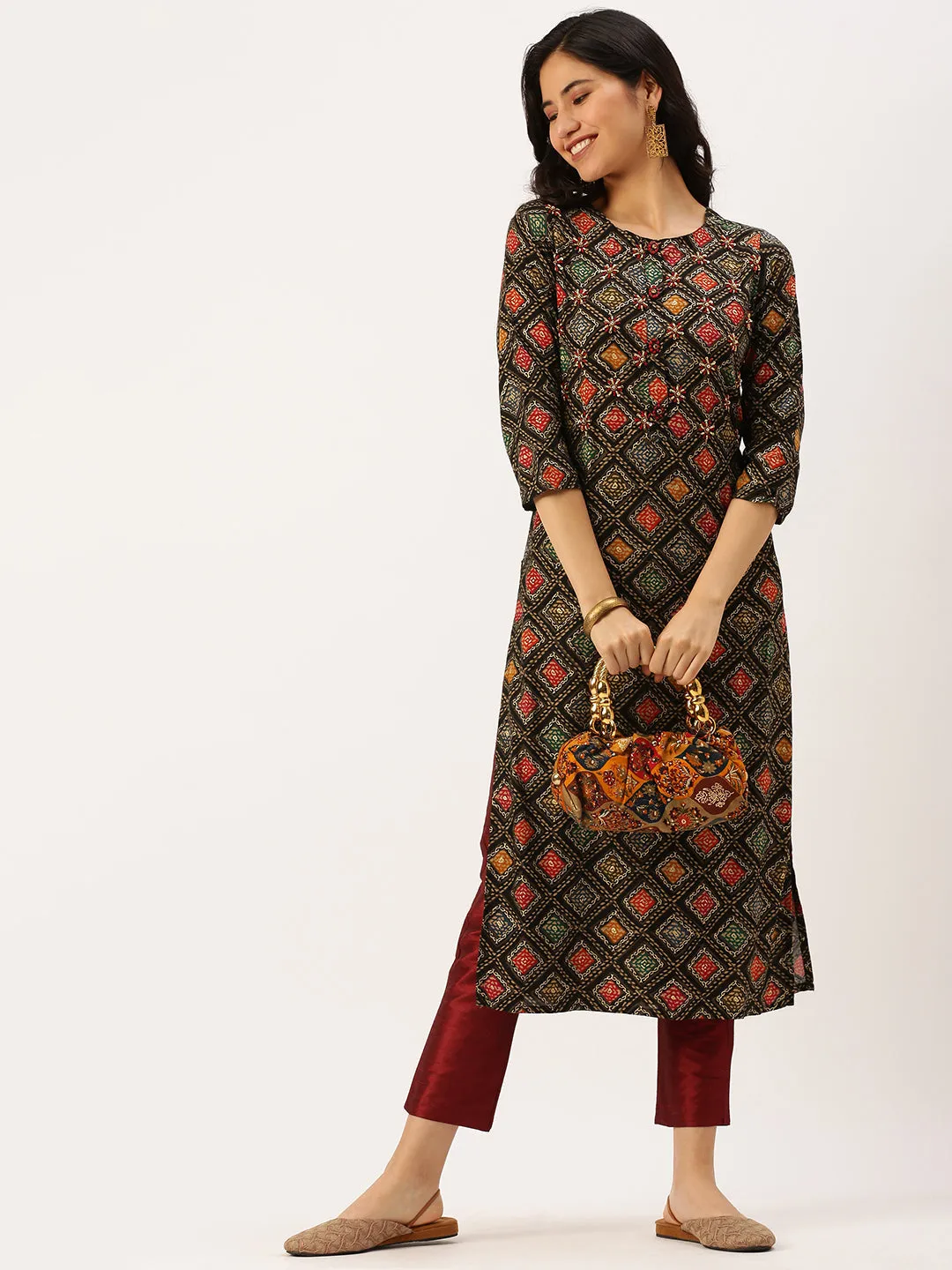 Women's Multi Printed Straight Kurtas