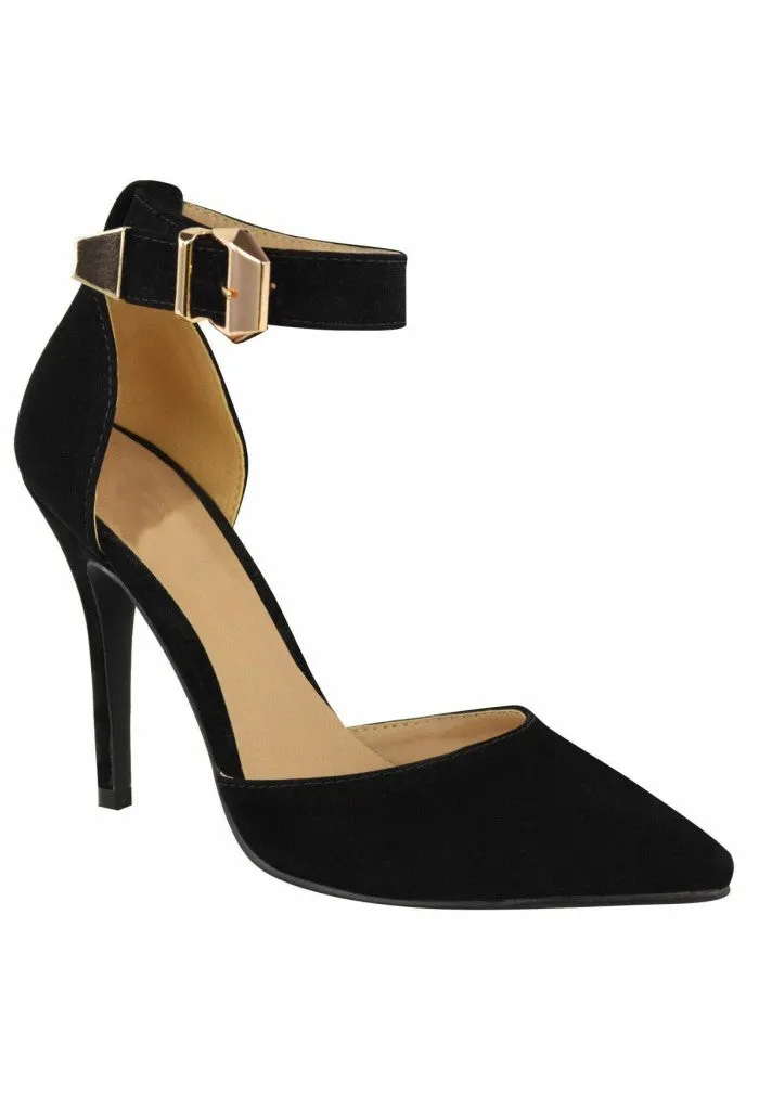 Women's Pointy Toe Stiletto Ankle Strape Court Shoes