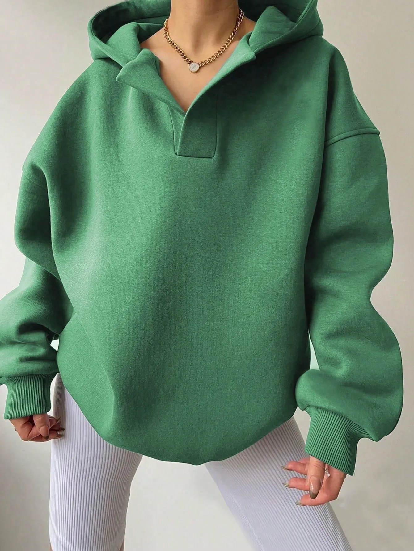 Women's Solid Color Hoodies Long Sleeve Hooded Solid Color Loose Sweater women pullover  overall sweatshirt
