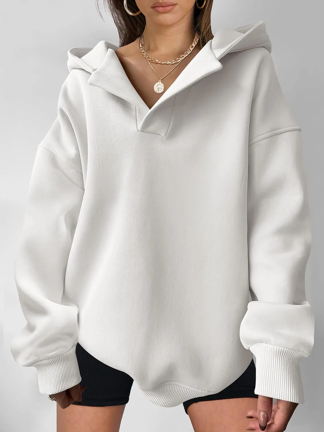 Women's Solid Color Hoodies Long Sleeve Hooded Solid Color Loose Sweater women pullover  overall sweatshirt