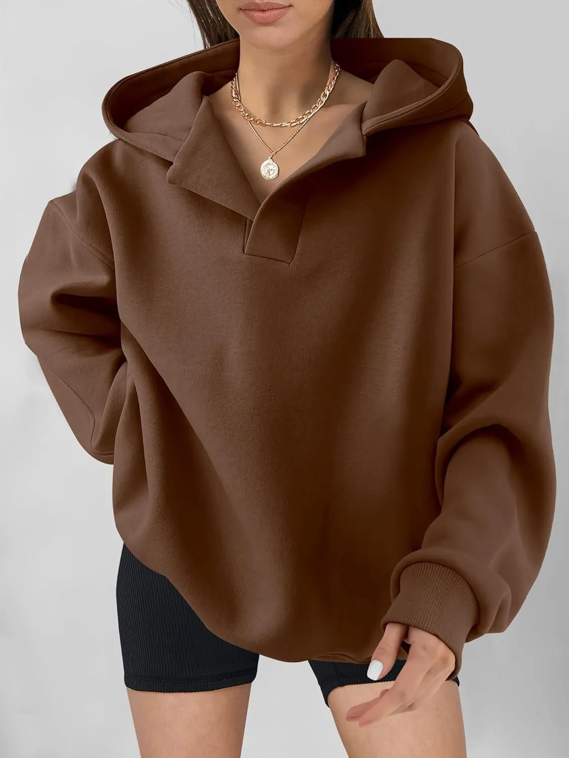 Women's Solid Color Hoodies Long Sleeve Hooded Solid Color Loose Sweater women pullover  overall sweatshirt
