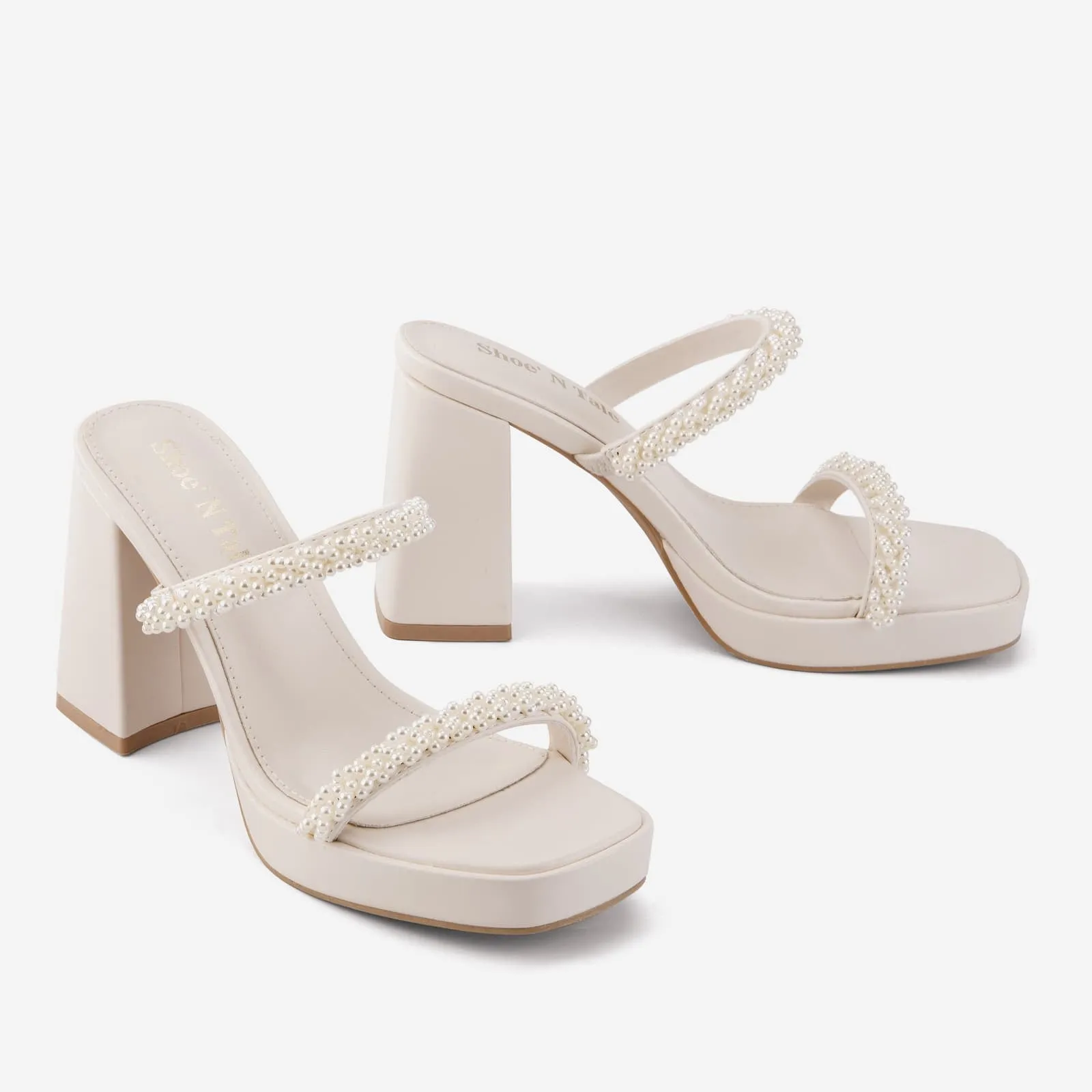 Women's Strappy Pearl Heels