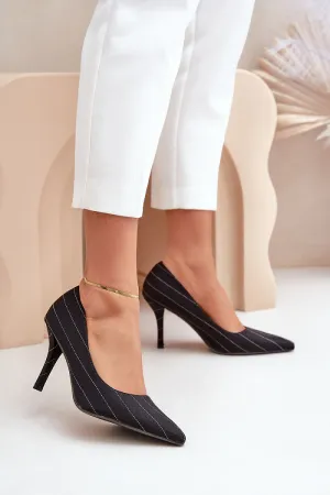 Women's textile material classic high heels