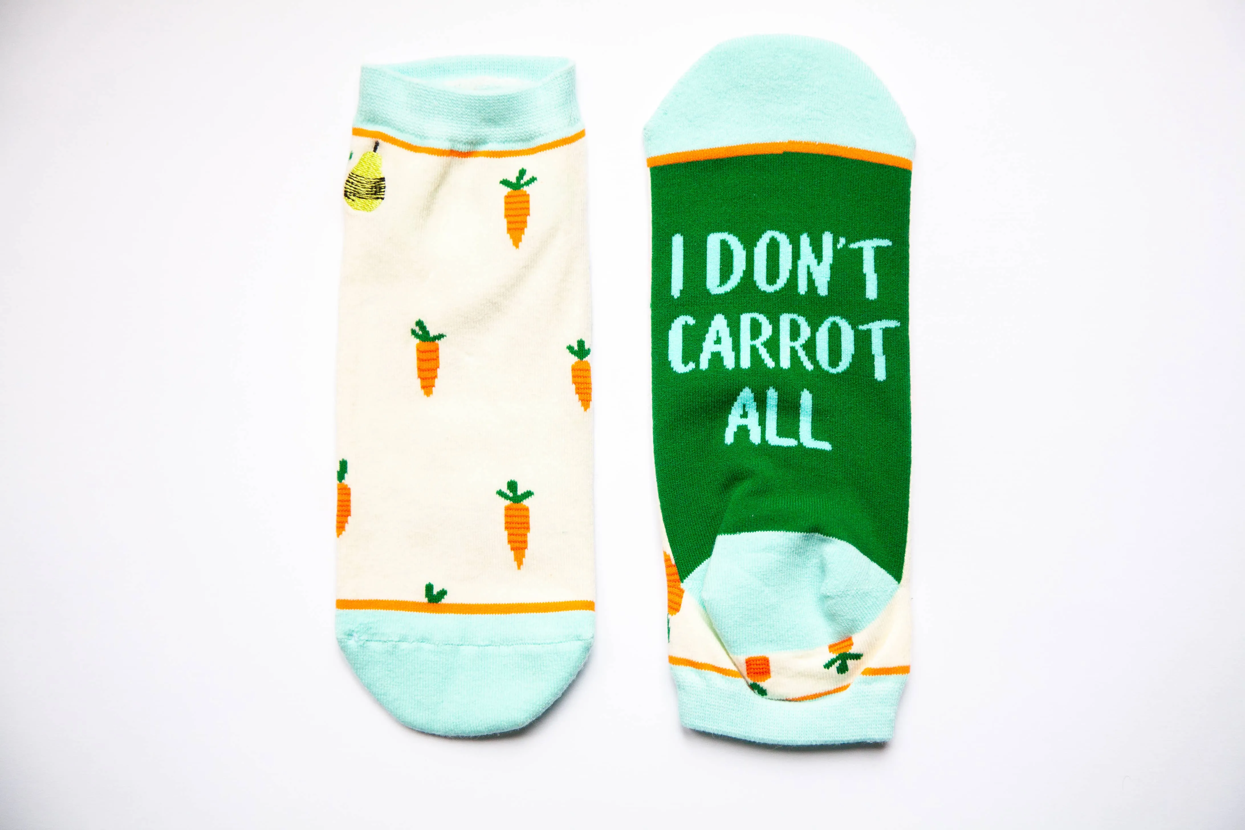 Woven Pear - Shorty Socks, I Don't Carrot All