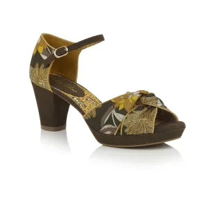 Xanthe Olive Green Peeptoe Heels by Ruby Shoo