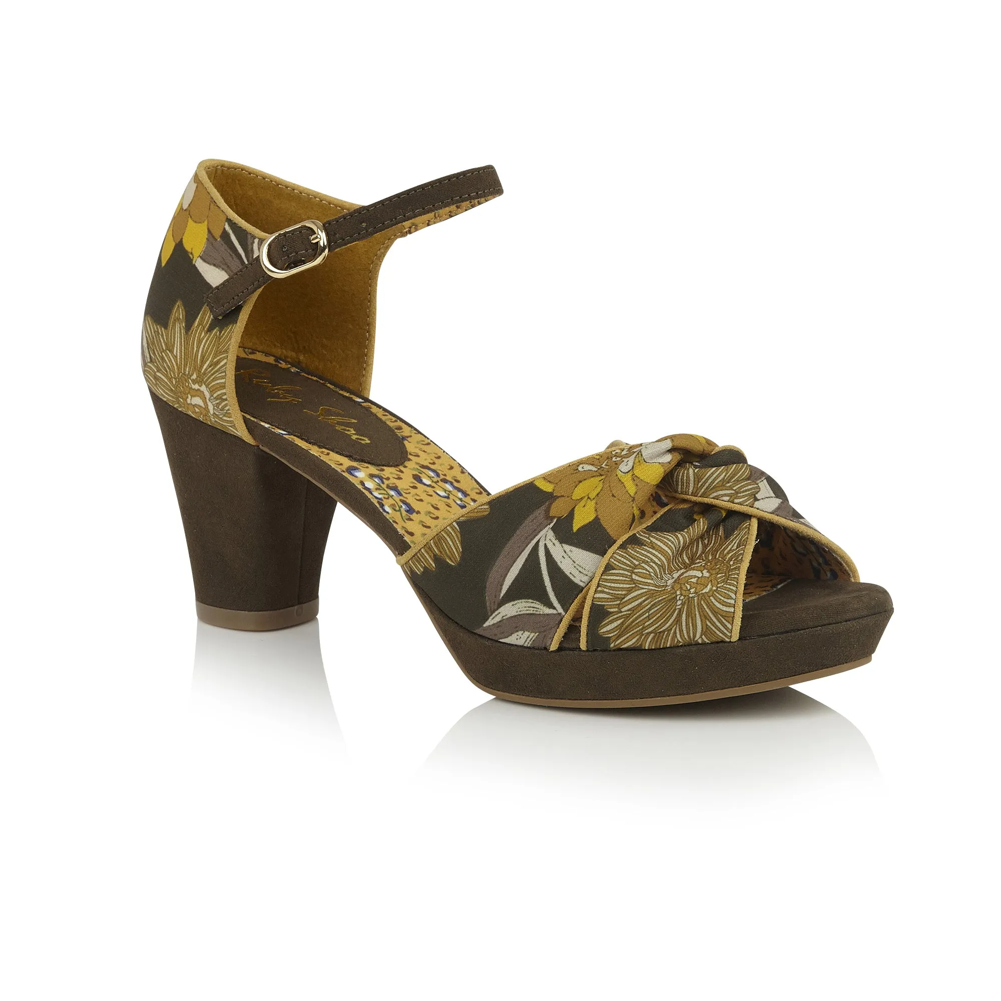 Xanthe Olive Green Peeptoe Heels by Ruby Shoo