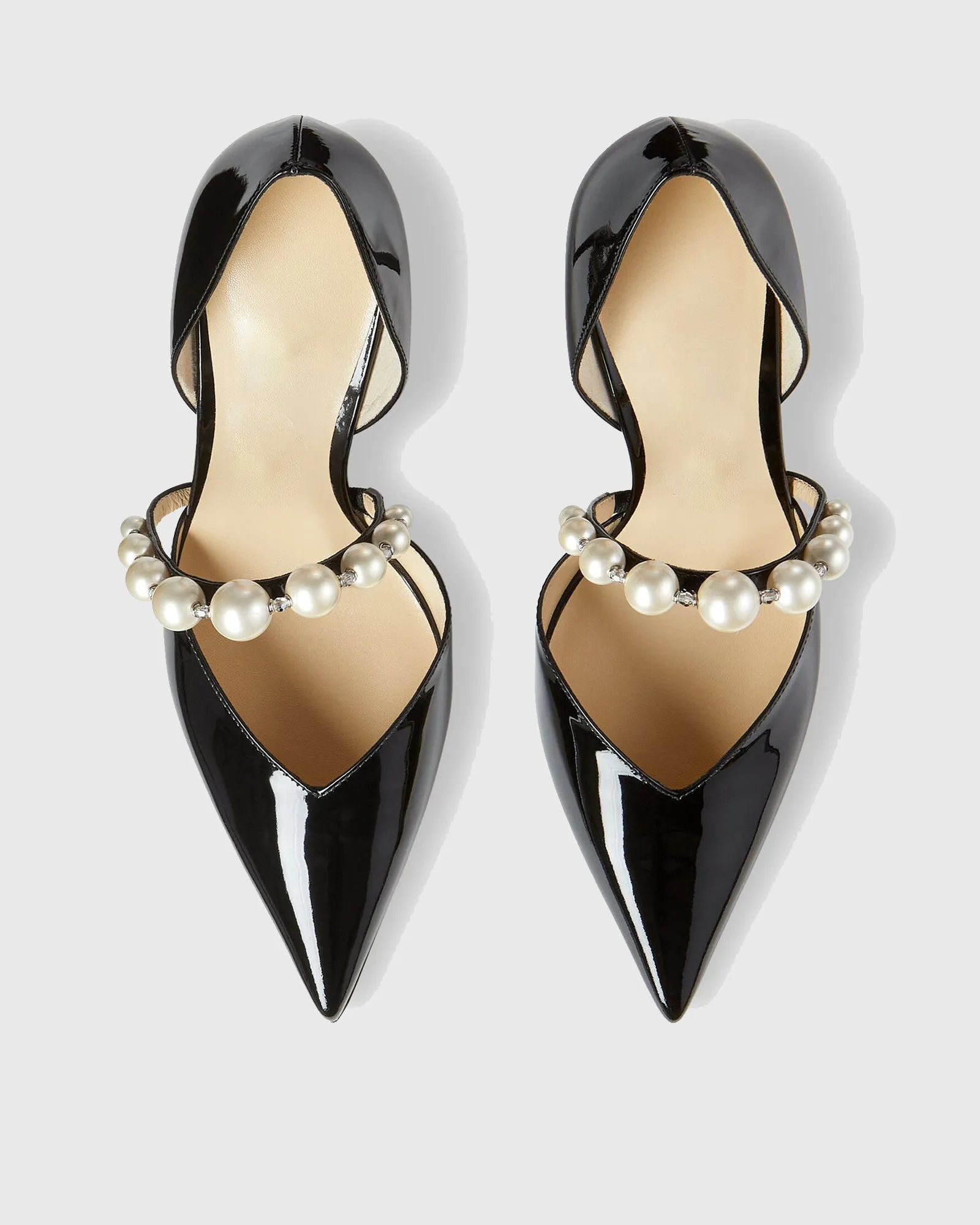 Yelena Pearl Strap Pumps In Black