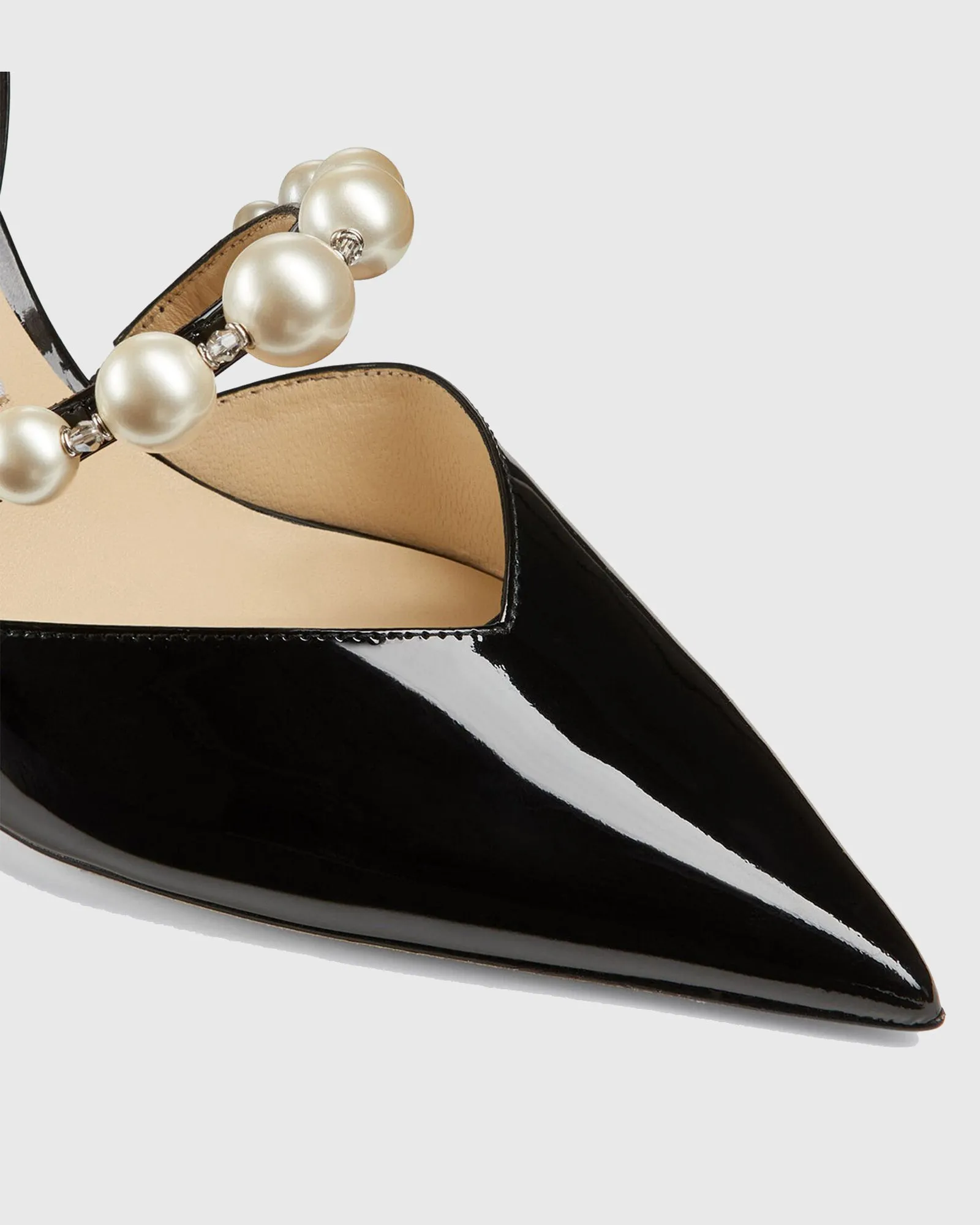 Yelena Pearl Strap Pumps In Black
