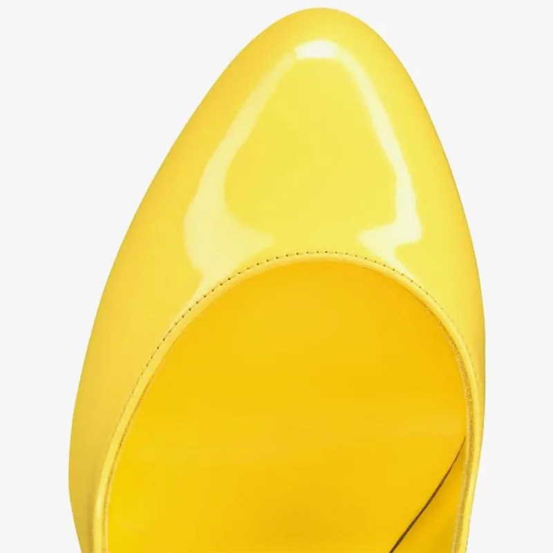 Yellow Patent Leather Pump with 140mm Heel