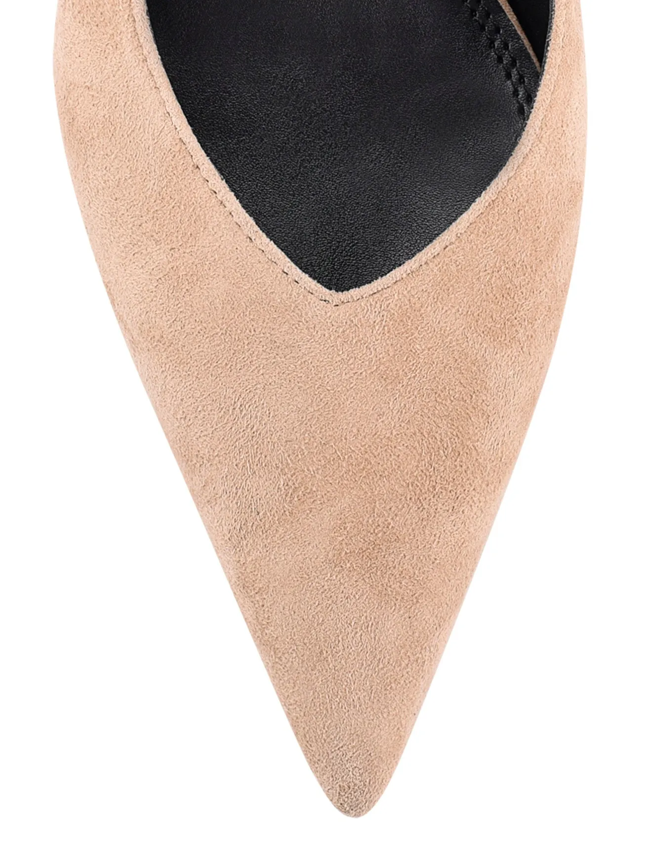 Yory Slingback Kitten Heels - Almond Tan Suede