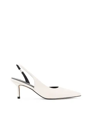 Yoselyn Dorsay Slingbacks - Chalk White Leather