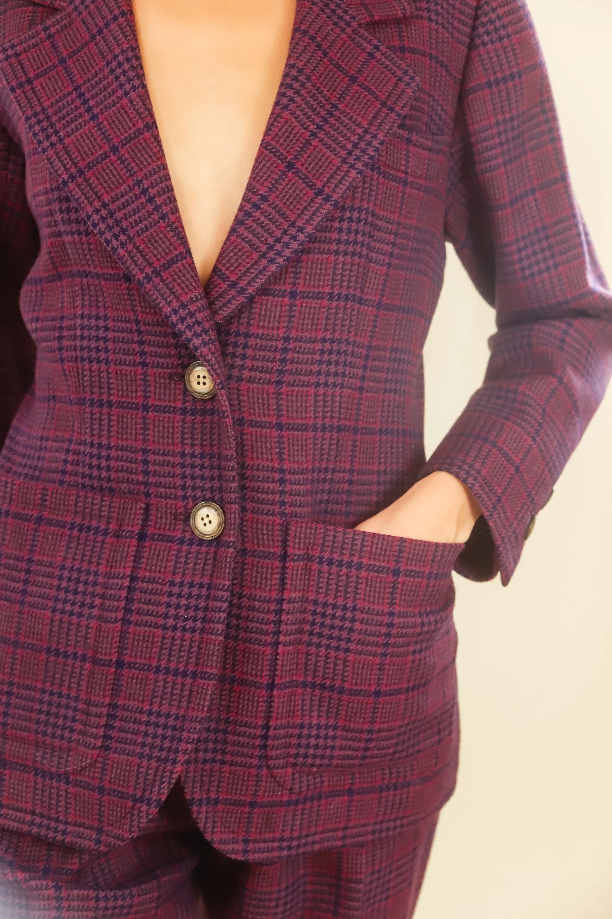 Yves Saint Laurent Wool Plaid Suit