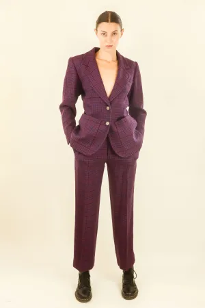 Yves Saint Laurent Wool Plaid Suit