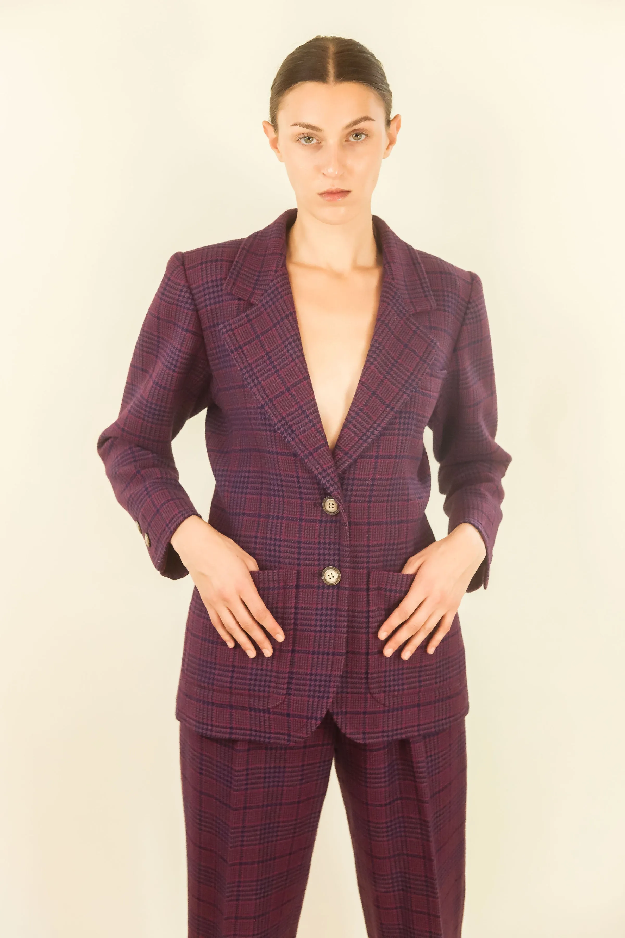 Yves Saint Laurent Wool Plaid Suit