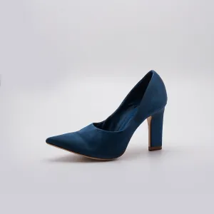 ZARA Blue Satin Pointed High Heeled Shoes