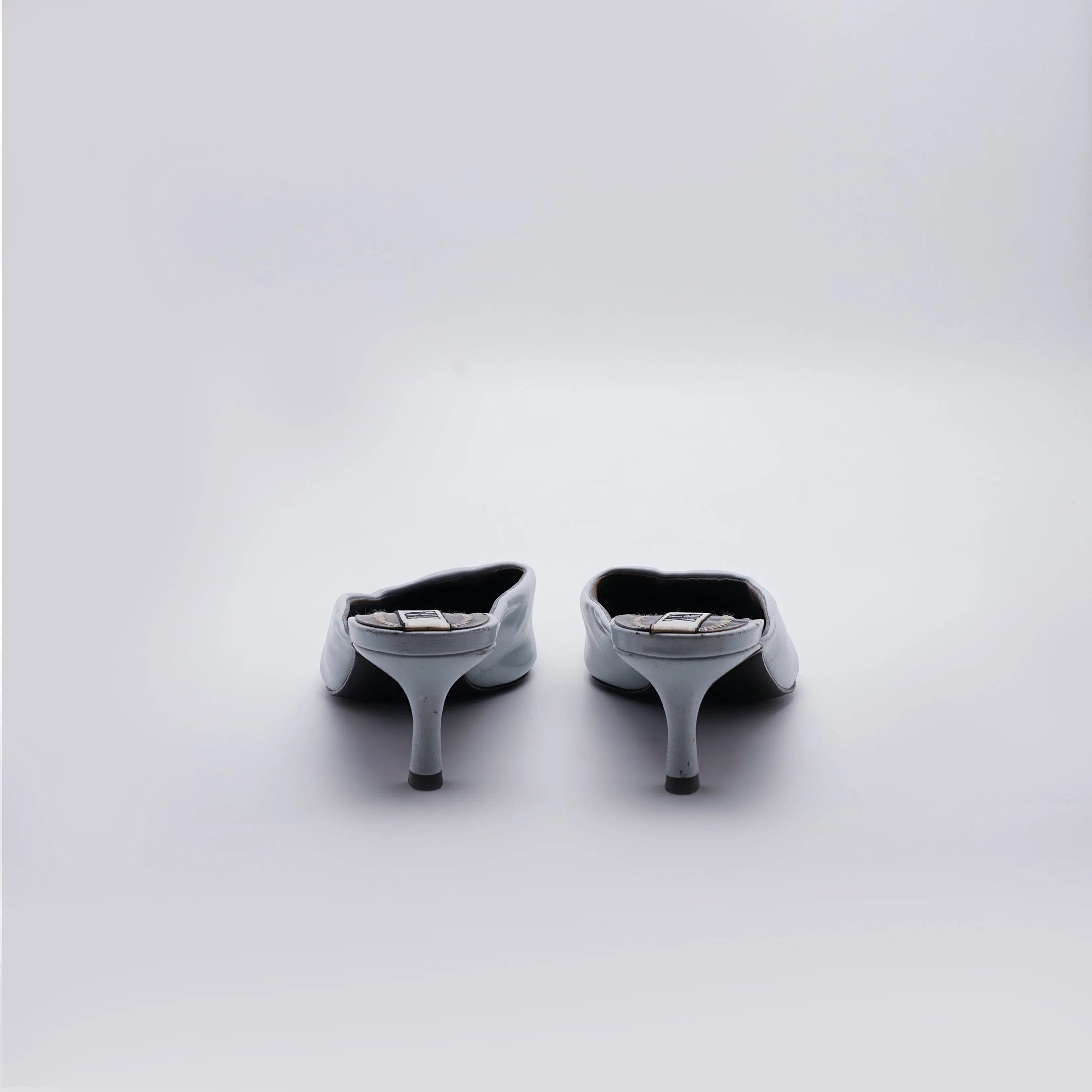ZARA Blue Square Toe Mid-Height Heel
