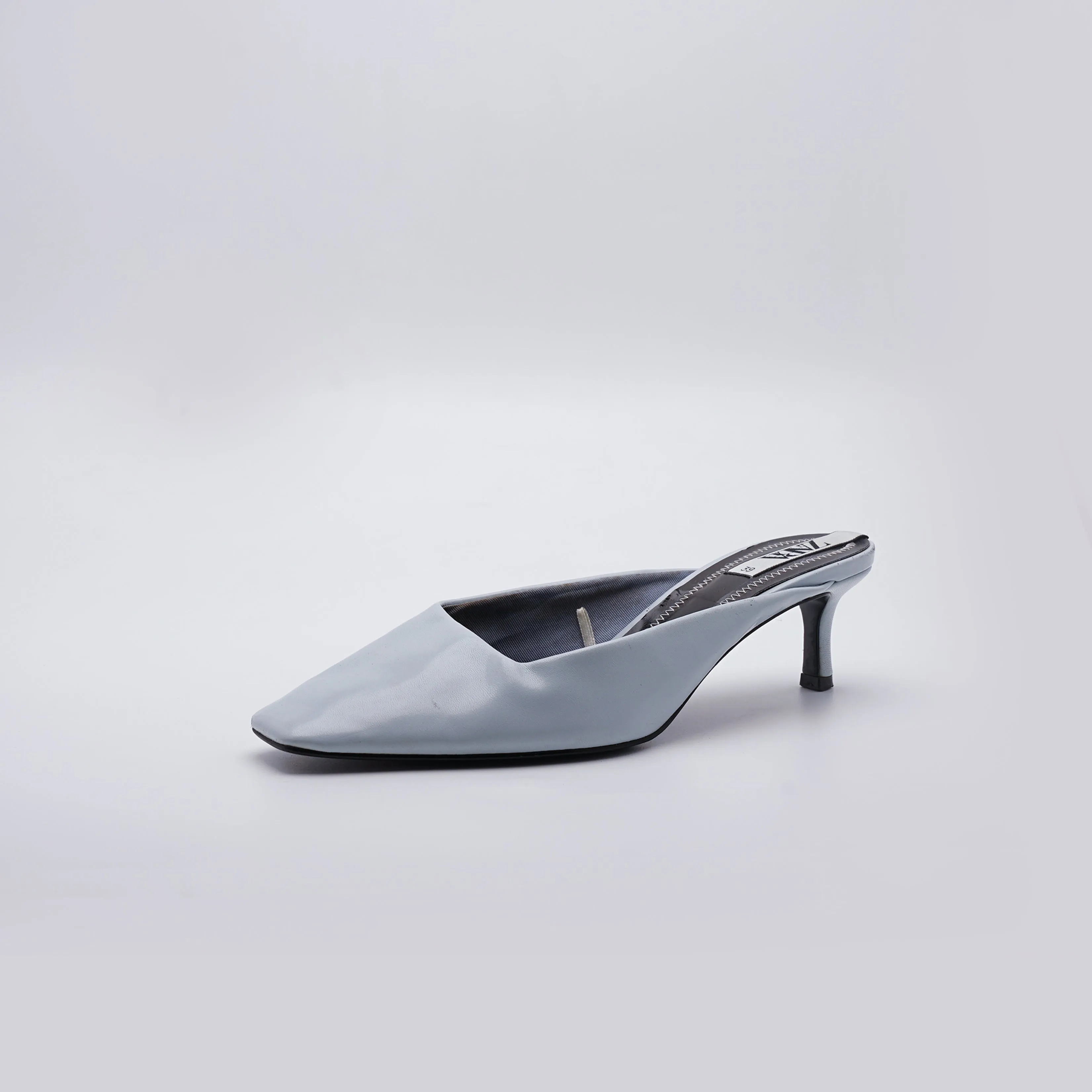 ZARA Blue Square Toe Mid-Height Heel