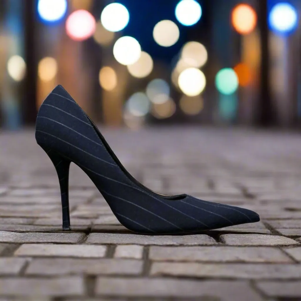 Zara Pinstripe Pointed Toe Court Shoes Size UK 7 / EU 40 / US 9