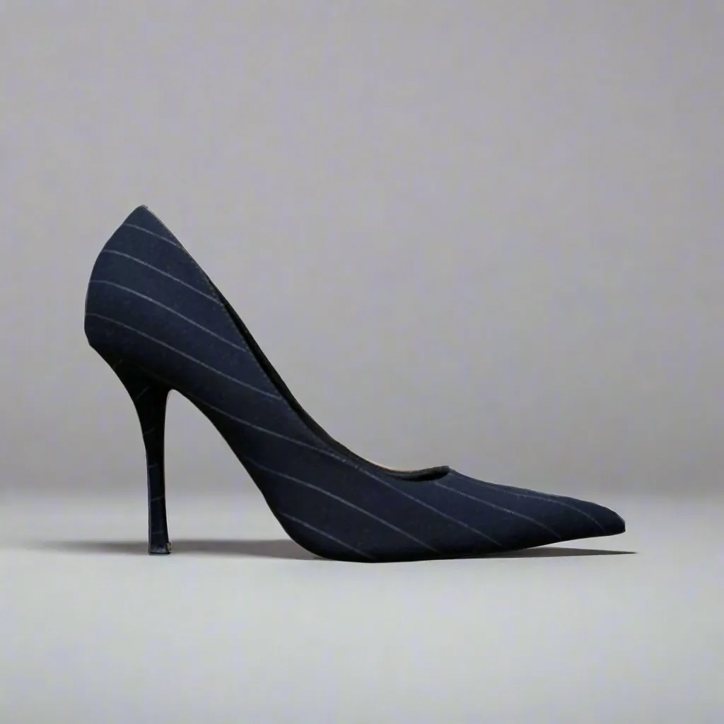 Zara Pinstripe Pointed Toe Court Shoes Size UK 7 / EU 40 / US 9