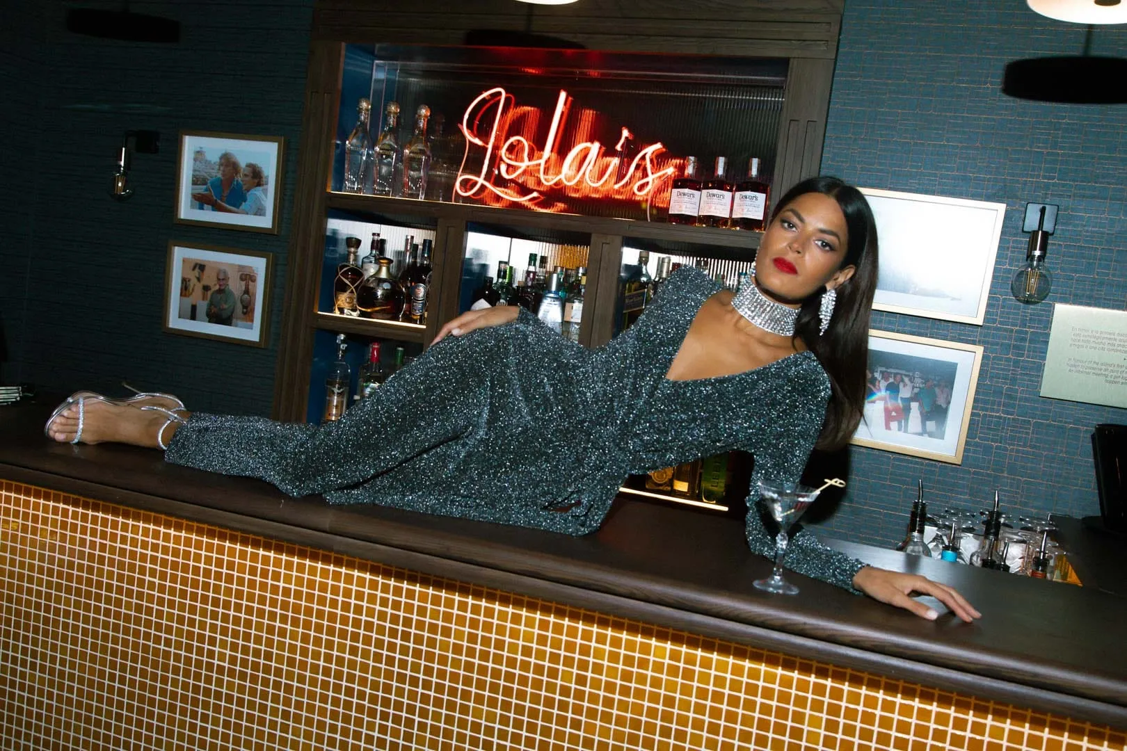 Zion Jumpsuit  In Silver Sparkle